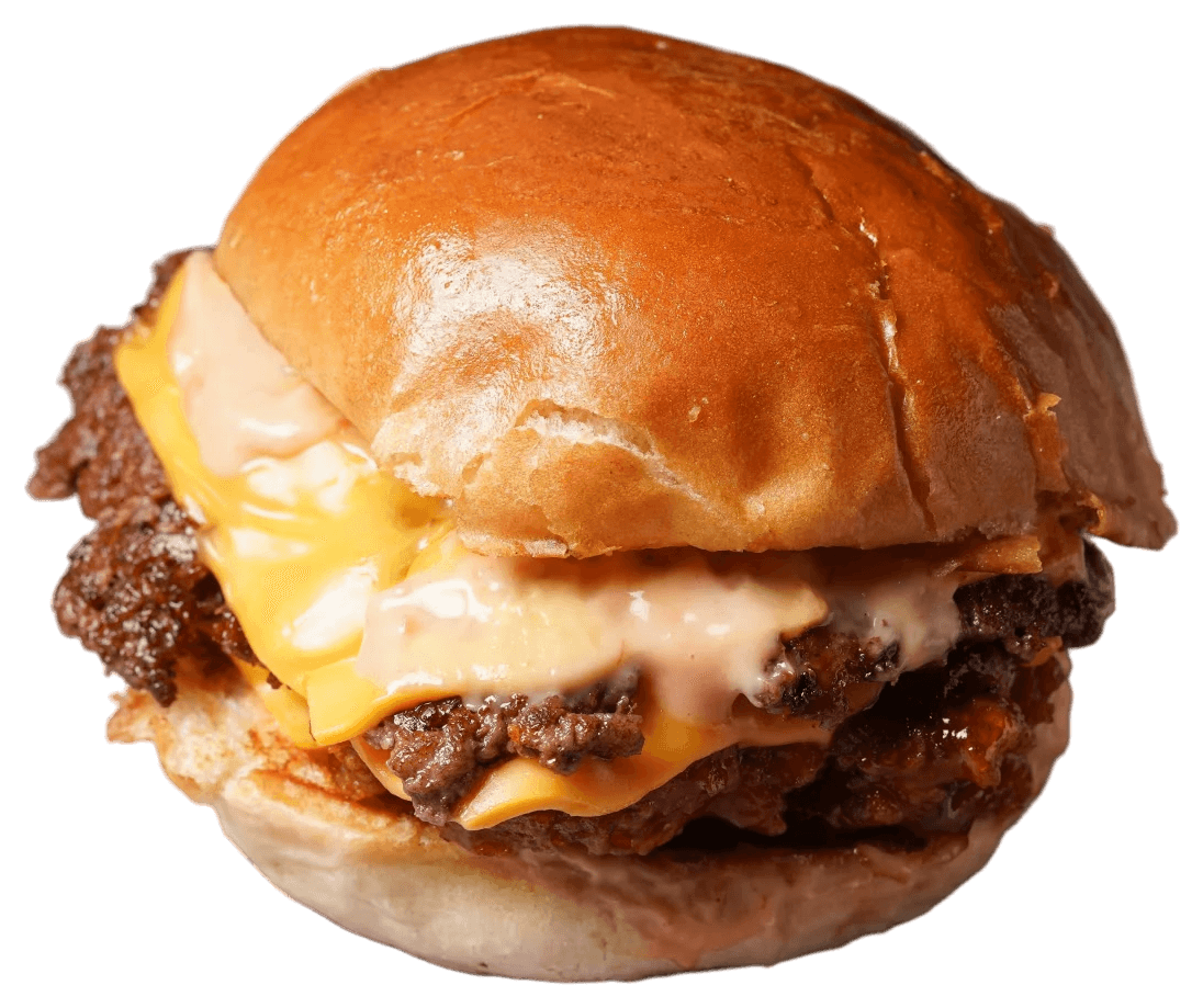 Double smashburger with melted cheese